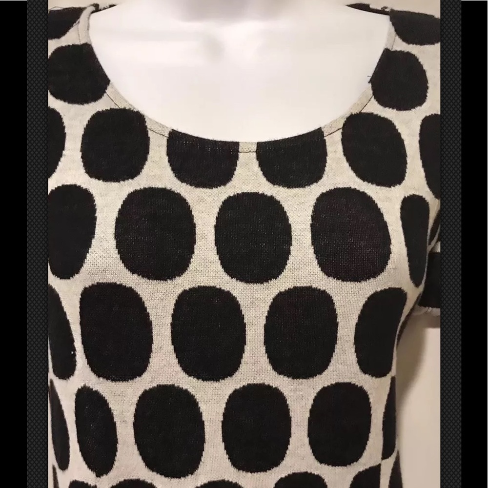 DONCASTER Dress Knit Black White Collection Polka Dot Sweater Knit Cotton - Picture 3 of 8